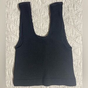 #192- FREE PEOPLE MOUVMENT- black textured crop top